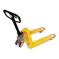 Omcan 19978 Pallet/Lift Truck Double Wheeled, Yellow -
47-1/4" x 24-1/4" x 63"