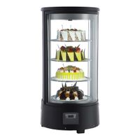 Omcan 39552 Rotating Refrigerated Countertop Display Case,
Black, Stainless Steel/Glass - 17-2/3" x 17-2/3" x 38-2/3"