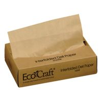 Bagcraft 16401608 Ecocraft Interfolded Dry Wax Deli Paper,
Natural Kraft - 8" x 10-3/4"