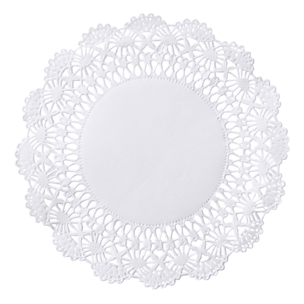 4" WHITE LACE DOILY (1M)