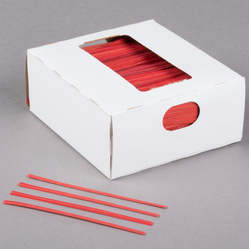 TWIST TIE 1/4"X4" RED (10BX)