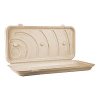 World Centric PB-SC-U13 Compostable Flat Bread/Pizza Box,
Natural, Plant Fiber - 13-2/3" x 6-3/5" x 1-1/2"