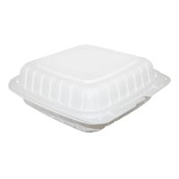 993PP1C Disposable Hinged Container, White, Plastic - 9" x
9" x 3"