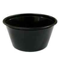 Portion Cup, Black, Plastic - 3-1/4 oz