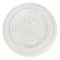 Portion Cup Lid, Clear, Plastic - Fits 3/4-1 oz cups