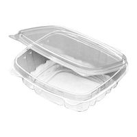 Deli Container, Hinged Flat Top - 8 oz