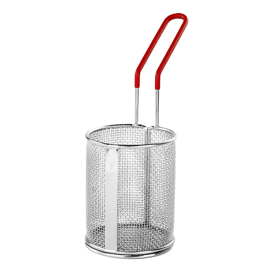 PASTA BASKET S/S RED HANDLE