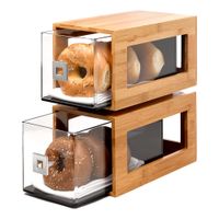 Rosseto BD102 Stackable 2-Tier Rectangular Bakery Column,
Natural Finish, Bamboo - 6-7/8" x 12-4/5" x 14-1/8"