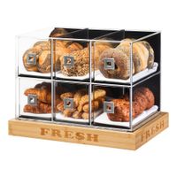 Rosseto BD114 Stackable Countertop Bakery Case,
Clear/Natural Finish, Acrylic/Bamboo Base - 21" x 13-3/4" x
15-1/4"