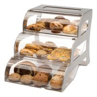 Rosseto BK010 Stackable Countertop Rectangular 3-Tier Bakery
Case, Stainless Steel - 15-1/4" x 23-1/4" x 15-1/2"