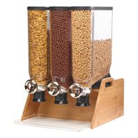 Rosseto DS102 Countertop Pro Bulk Dry Product Dispenser,
Clear/Natural Finish, ABS/Bamboo - (3) 3-1/2 gal