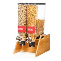 Rosseto DS103 Countertop Pro Bulk Dry Product Dispenser,
Clear/Natural Finish ABS/Bamboo - (2) 3-1/2 gal