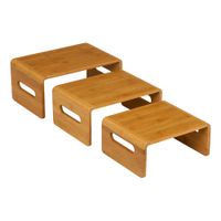 Rosseto SB101 3-Piece Rectangular Nesting Riser Set, Natural
Finish, Bamboo