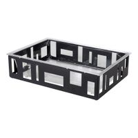 Rosseto SM114 Extra-Large Rectangular Ice Tub, Clear/Black,
Acrylic/Stainless Steel - 26-1/2" x 18-1/2" x 7"