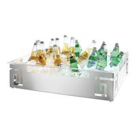 Rosseto SM213 Extra-Large Spiral Style Ice Tub Cooler,
Clear, Acrylic/Stainless Steel - 25-3/5" x 17-4/5" x 6-1/2"