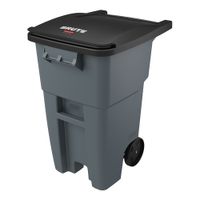 Rubbermaid FG9W2700 Brute Roll-Out Container, Gray, Plastic
(w/ Lid) - 50 gal