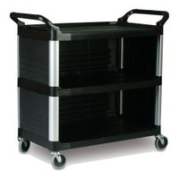 Rubbermaid FG409300 Xtra Utility Cart, 3 Side Enclosed
Panels, Black, Plastic - 40-3/5" x 37-4/5"