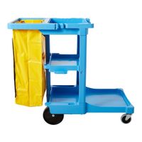 Rubbermaid FG617388BLUE Cleaning Cart W/Zippered Yellow
Vinyl Bag, Blue, Plastic - 46" x 38-2/5"