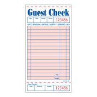 Royal Paper GCP36321BK Guest Checks, 1-Part, Pink, Paper -
3-1/2" x 6-3/4"