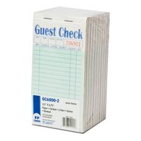 Royal Paper GC6000-2 Guest Checks, 2-Part, Carbon, Green,
Paper - 3-1/2" x 6-2/5"