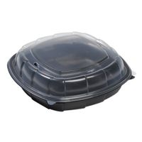 Sabert 1000454 Hot Collection Clamshell Container, Square,
Black/Clear, PP - 6" x 6"