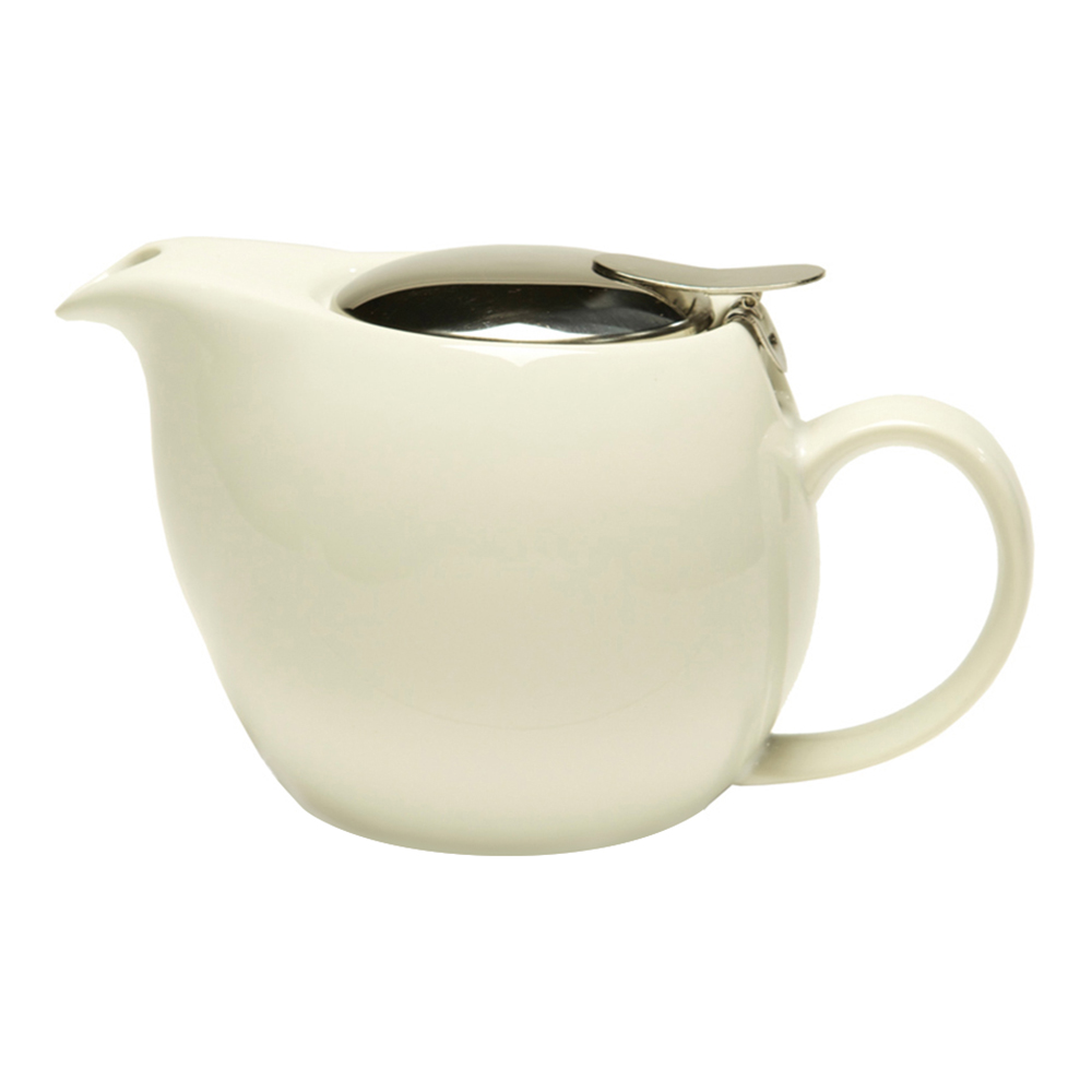 TEA POT WHITE CERAMIC W/LID