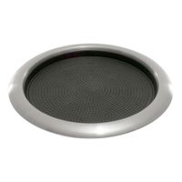 Service Ideas TR119RI Round Non-Slip Tray, Stainless Steel
(w/ Removable Silicone Insert) - 11"