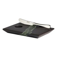 Steelite 6582WS010 Honed Slate Butter Plate W/Knife Veined -
6-1/4" x 4-1/4"