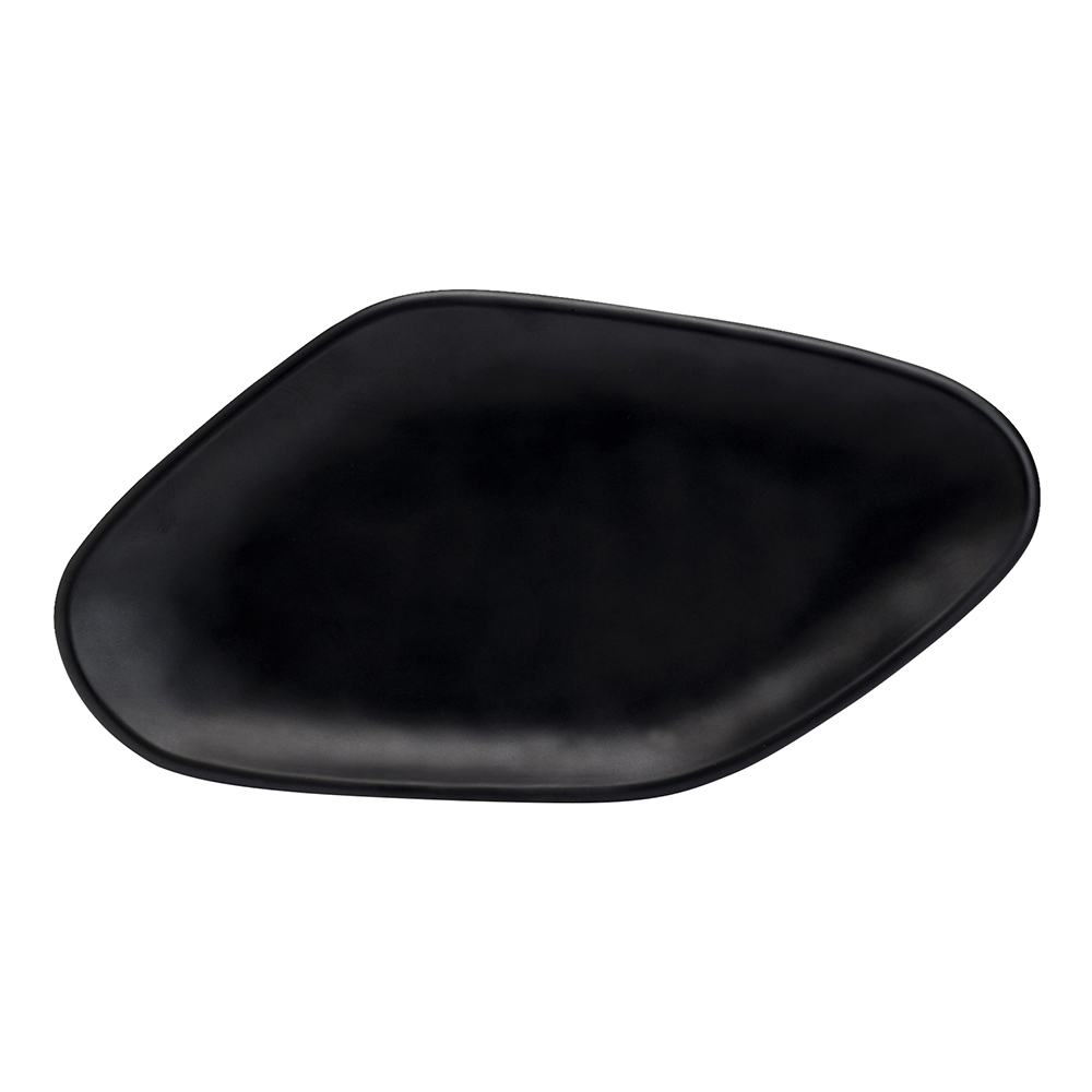 PLATTER, PLASTIC, OVAL BLACK