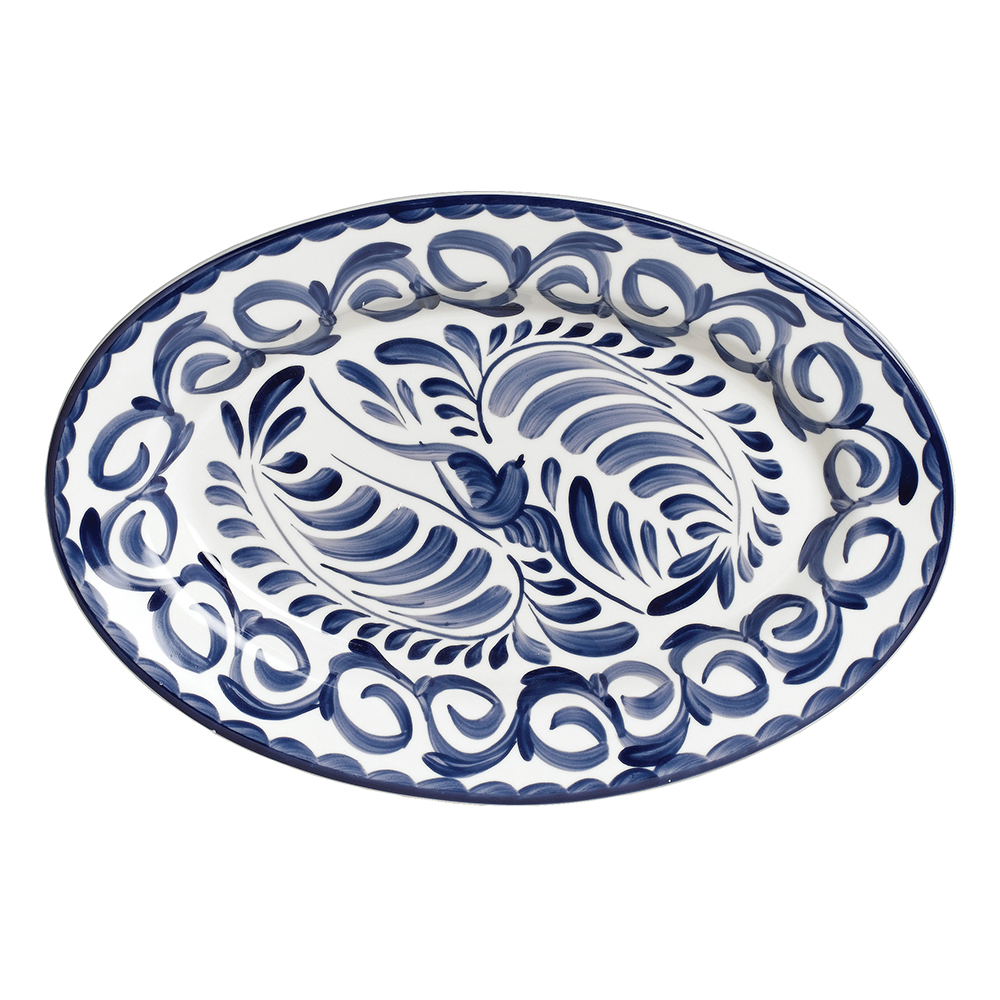 Steelite A120P142 Puebla Oval Rolled Edge Platter, Blue