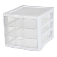 Sterilite 1791 3 Drawer Organizer, Clear, Plastic - 11" x
13-1/2" x 9-5/8"