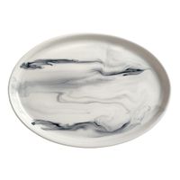 Syracuse China EQ999533008 Smoke Oval Platter, Gray, China -
13" x 9-1/2"