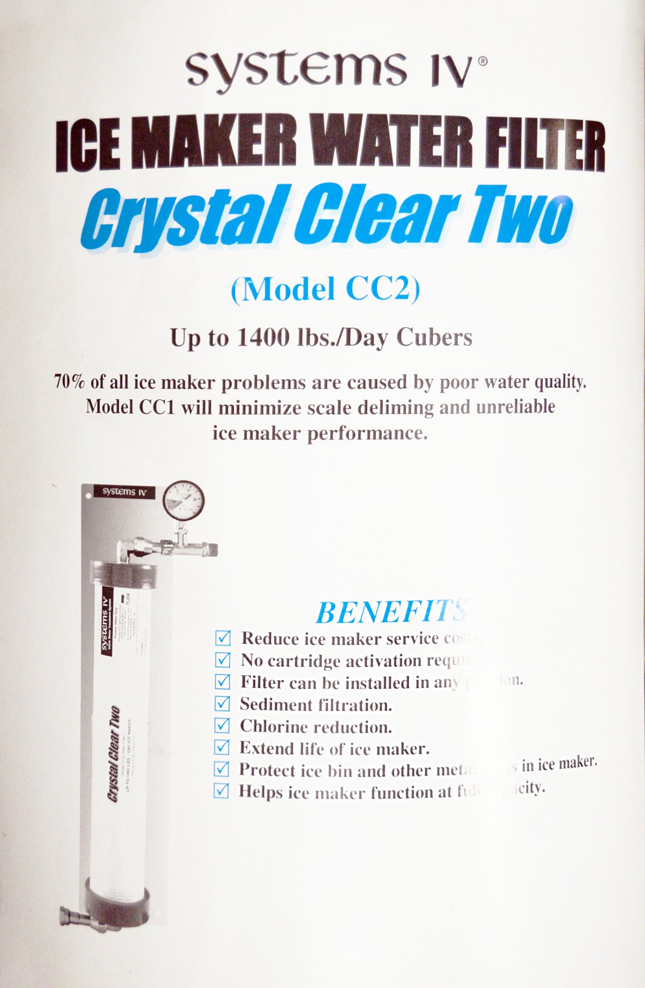 WATER FILTER FOR ICE MAKER