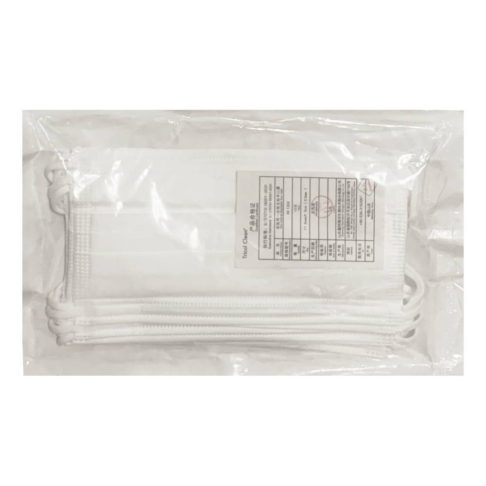 FACE MASK 3 PLY WHIT 10 CT *D*