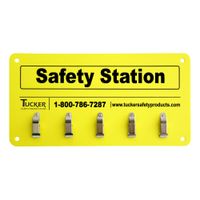 Tucker 99953 5-Clip Safety Station for KutGloves, Yellow,
Plastic - 11-1/2" x 6"