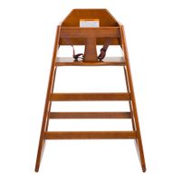 TableCraft 6666163 Stackable High Chair, Assembled, Walnut,
Wood - 19-3/4" x 19-3/4" x 29"