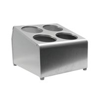 TableCraft 7042 Flatware Cylinder Holder, Two-Tier, Four
Holes, Stainless Steel - 12-1/4" x 10-1/4" x 8-1/2"