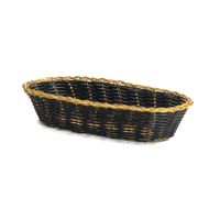 TableCraft 917B Basket, Black Vinyl, Gold Metal Trim - 9" x
4" x 2"