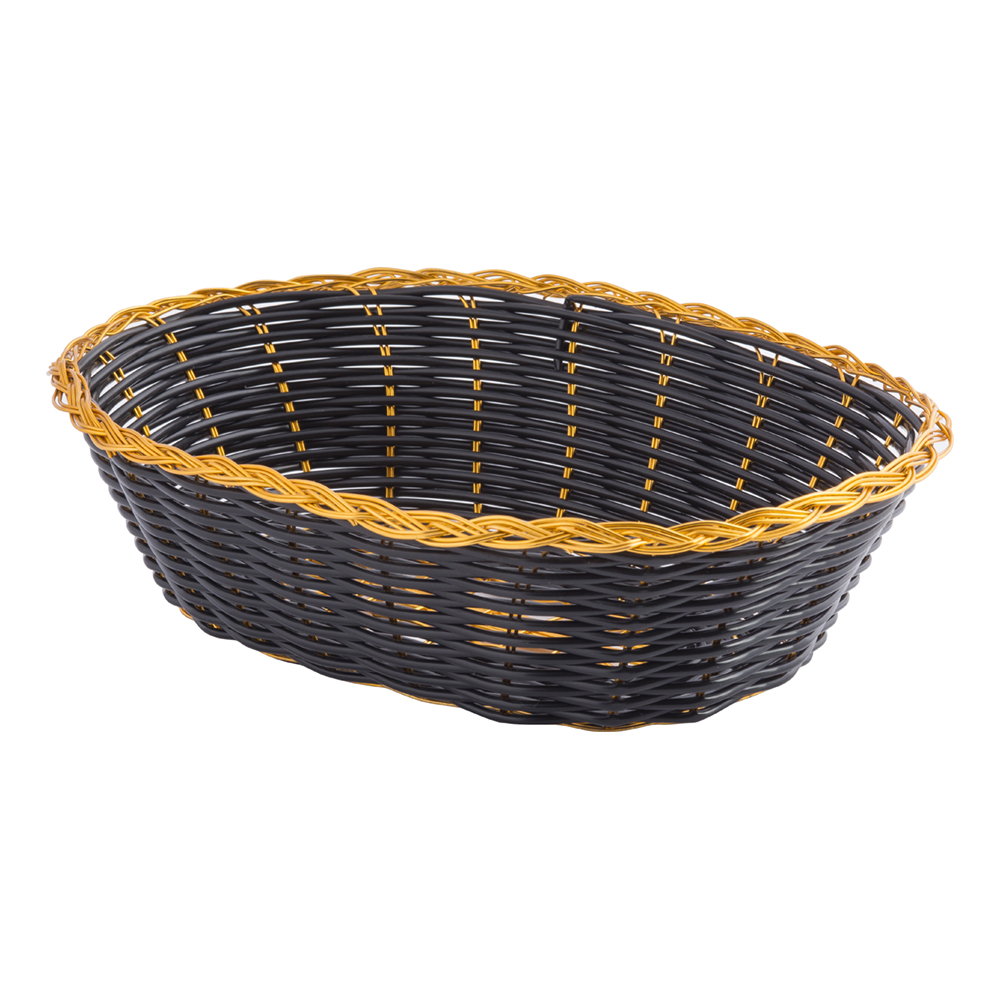 OVAL BLK/GOLD VINYL BASKET(12+