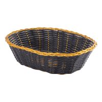 TableCraft 975B Oval Bread Basket, Black, Plastic - 9" x 6"
x 2-1/2"