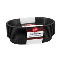 TableCraft 1076BK Oval Serving Basket, Black, Plastic -
10-1/2" x 7" x 1-1/2"