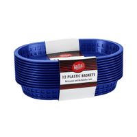 TableCraft 1076BL Oval Serving Basket, Blue, Plastic -
10-1/2" x 7" x 1-1/2"