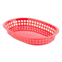 TableCraft 1076R Chicago Platter Basket, Oval, Red, Plastic
- 10-1/2" x 7" x 1-1/2"