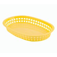 TableCraft 1076Y Chicago Platter Basket, Oval, Yellow,
Plastic - 10-1/2" x 7-1/4" x 1-1/2"