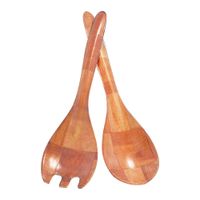 TableCraft 200L Spoon & Fork Set, Mahogany - 12"