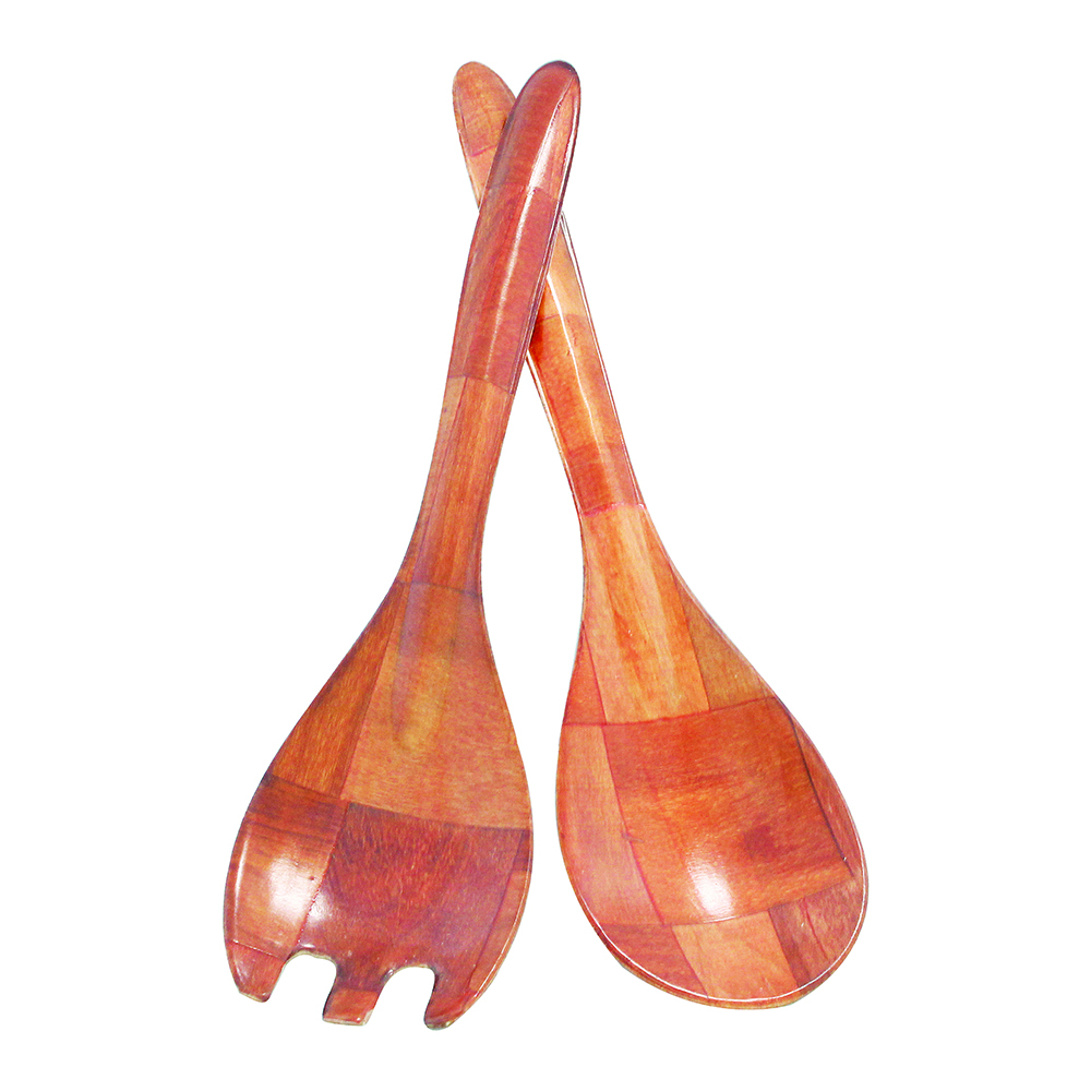 WOOD SERVING SPOON & FORK SET