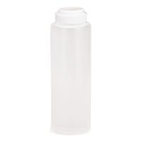 TableCraft 2108C-1 Squeeze Bottle, Hinged Top, Clear/White,
Plastic - 8 oz