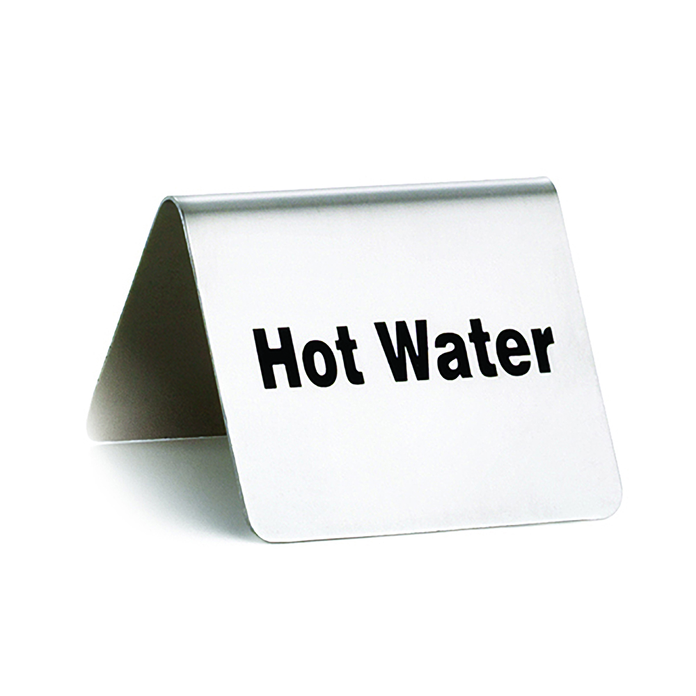 S.S. HOT WATER SIGN 2.5"X2"