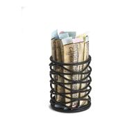 TableCraft BK155 Artisan Collection Sugar Packet Holder,
Round, Black Powder Coated Metal - 2" x 2-1/2"