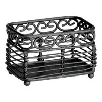 TableCraft BK256 Mediterranean Collection Sugar Packet
Holder, Rectangular, Black Powder Coated Metal - 3" x 2-1/2"
x 2"
